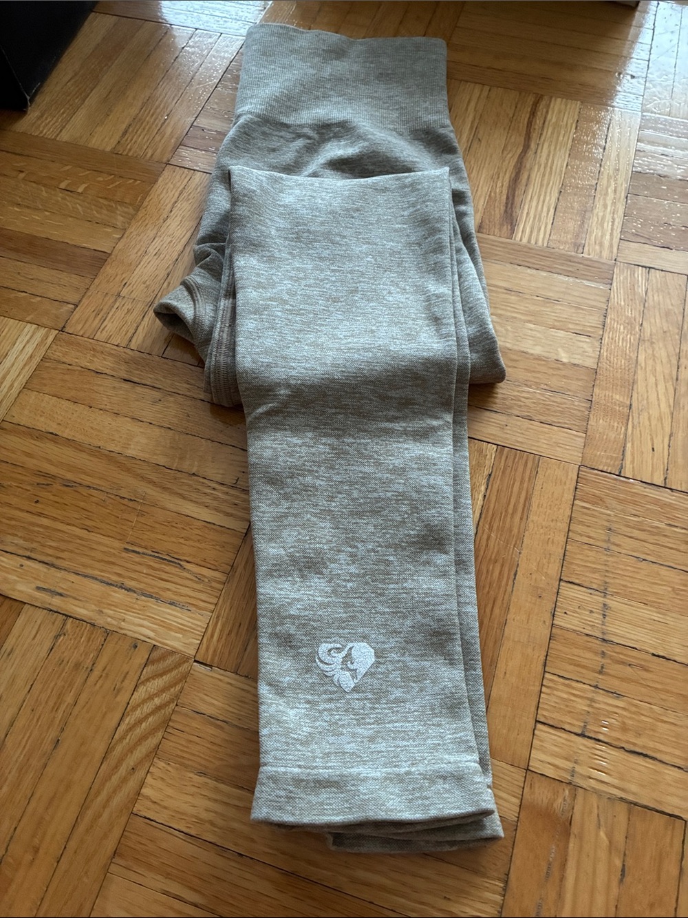 Light Heather beige Athletic Leggings with Heart Logo women’s best